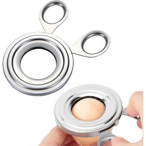 Coupe-œufs en acier inoxydable, coupe-œufs en argent, ouvre-bouteille d'œufs durs, coupe-coquilles d'œufs, ciseaux à décortiquer (1/3)