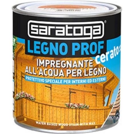 IMPREGNANTE CERATO ALL'ACQUA PER LEGNO COLORE NOCE LEGNO PROF SARATOGA 750ml (1/2)