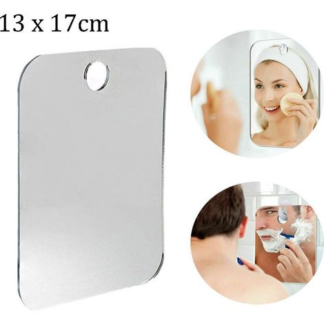 Miroir anti-buée 2 pièces, miroir droit pour salle de bain, miroir mural rectangulaire sans brouillard, accessoire salle d'eau, pack de 2 miroirs de toilette (1/5)