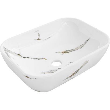 Mexen Rita lavabo da appoggio 45 x 32 cm, pietra bianca - 21084581 (1/3)