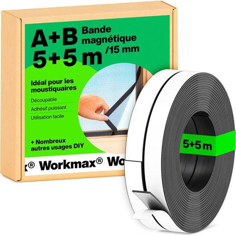 Bande magnétique A+B autocollante pour moustiquaires (5+5 m) (1/5)