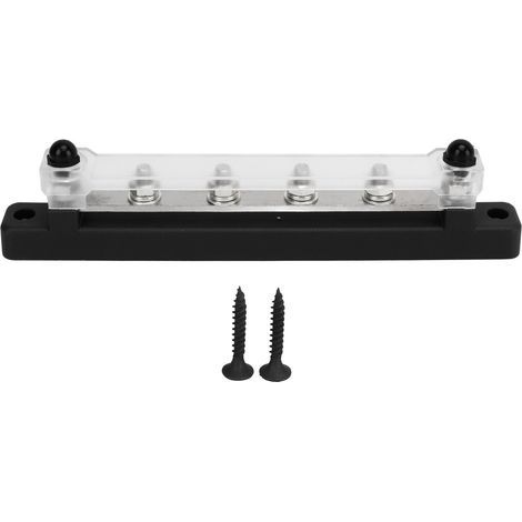Bloc de Distribution Électrique M6, 6 Bornes Barre Omnibus DC 12V-48V 150A pour Auto et Bateau, Noir (1/5)