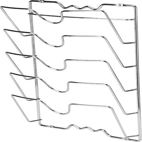Porte-Couvercles Murale 5 Niveaux en Fer Optimisez l'Espace de Rangement de votre Cuisine avec cet Organisateur Pratique (1/5)