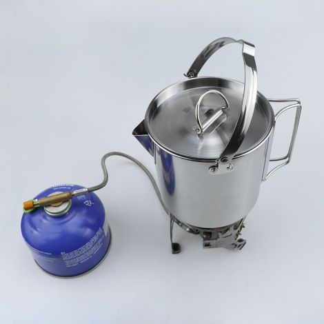1,2-Liter-Wasserkocher aus Edelstahl, tragbar und faltbar, für Outdoor-Aktivitäten, ideal zum Kochen von Kaffee und Tee, Picknicks und Camping (1/5)