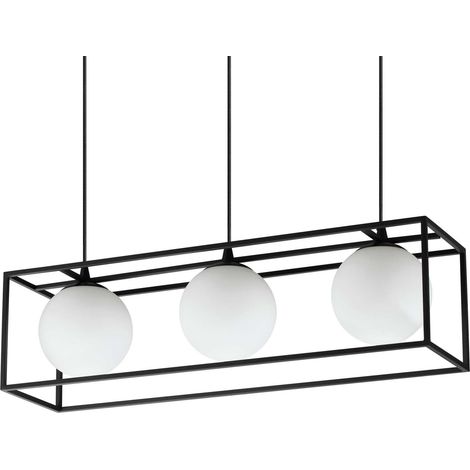 Ideal Lux LINGOTTO Lámpara de techo colgante con 3 barras de luz negro mate