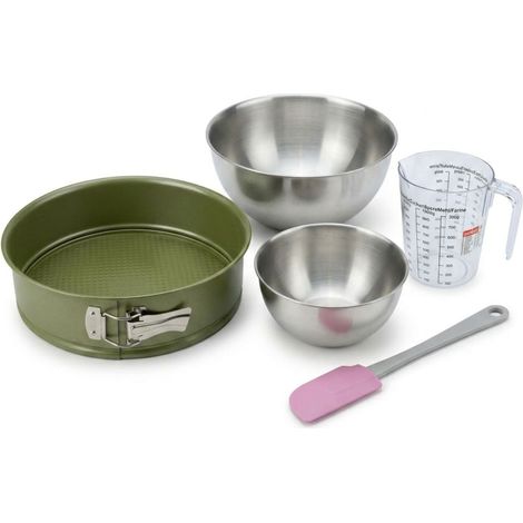 Set de 5 ustensiles de pâtisserie moule à gâteaux bol spatule pâtisserie et verre doseur Zenker Green Vision (1/5)