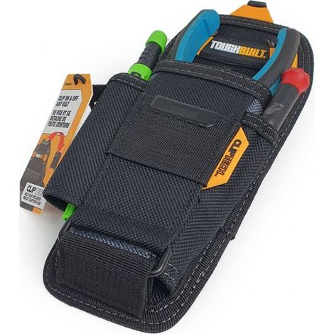 Toughbuilt – Sacoche à outils professionnelle avec 4 poches – Système ClipTech pour fixation rapide – Compartiment réglable pour grandes pinces – Tissu robuste