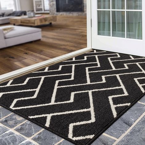 Paillasson Intérieur Tapis 80x100cm Entrée Intérieur Extérieur Imperméable,Antidérapant,Absorbant,Tapis pour Entrée,Lavable,Cuisine,Salle de Bain-Dark Gray (1/5)