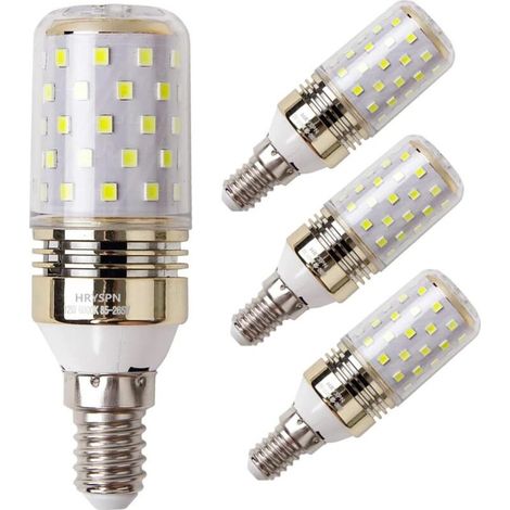 LED Corn Bulb, E14, 12W, Candelabra Bulbs, 100W Equivalent, 1100lm, Cool White 6000K, Decorative LED Chandelier Bulbs, Non-Dimmable (4-Pack) [Energy Class A++]