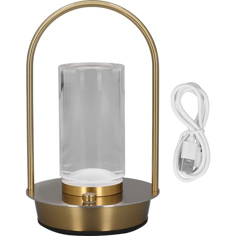 Lampe de Table en métal LED, Rechargeable, 3 couleurs, gradation continue, commande tactile, lanterne sans fil, pour chambre à coucher, salle à manger, extérieur (1/5)