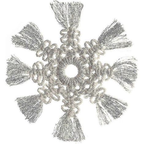 Décoration murale macramé flocon de neige ornements boho tapisserie tissée en coton faite main pour maison fête déco de Noël(2pcs-white) (1/4)