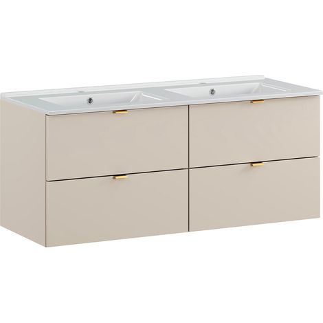 Mueble doble lavabo encastrado 120cm Azel Cachemira
