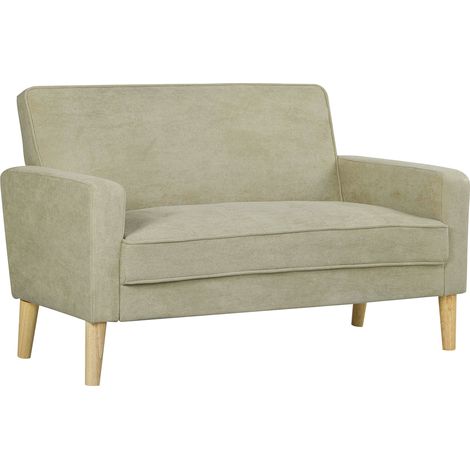 TwoSeater VelvetFeel Sofa Beige (1/5)