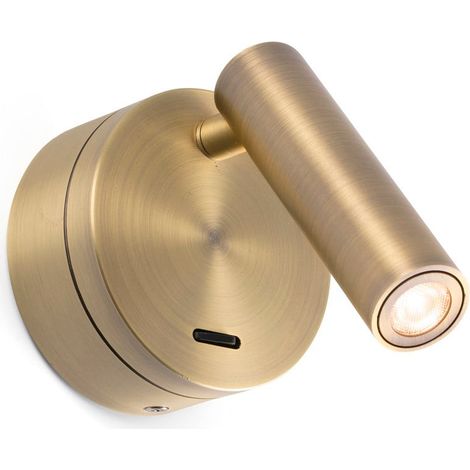 Faro Barcelona - Lampada da parete con braccio Boc Led integrato 3W - Metallo Verniciato, Camera da letto, 95lm, 3000K - Bronzo