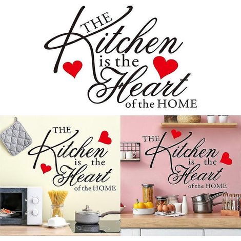 Sticker mural cœur pour cuisine, autocollant amovible pour fenêtre ou porte de dortoir (1/4)