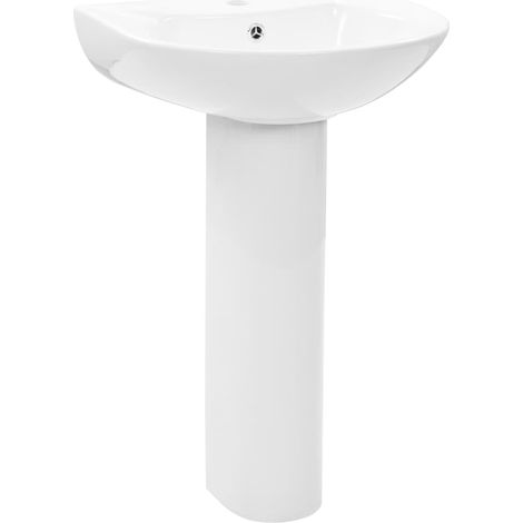 Lavabo freestanding con base in ceramica bianca lavabo 52 cm bagno 020002567