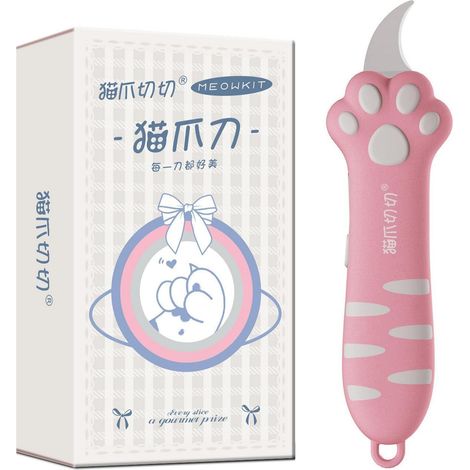 Cuttermesser mit Katzenpfoten-Griff, Edelstahlklinge, kompakt & sicher