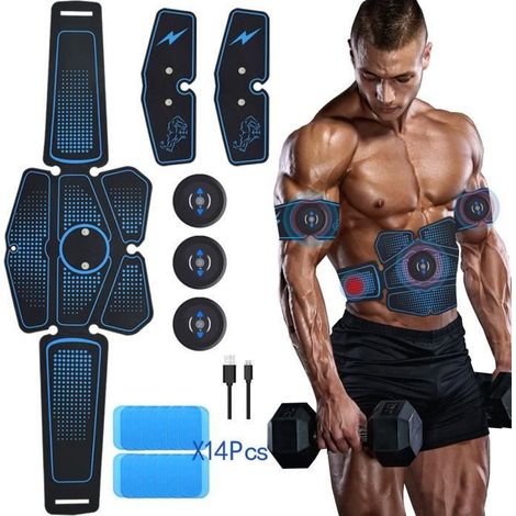 Appareil Abdominal, ABS Trainer EMS Smart Ceinture USB de Charger Electrostimulateur Musculaire Fitness Entraînement (1/4)
