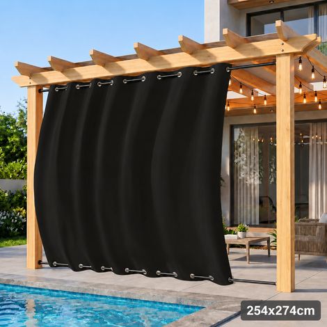 ROSNEK MegaShield Rideau extérieur extra-large occultant imperméable coupe-vent 254 x 274 cm Noir 1 panneau