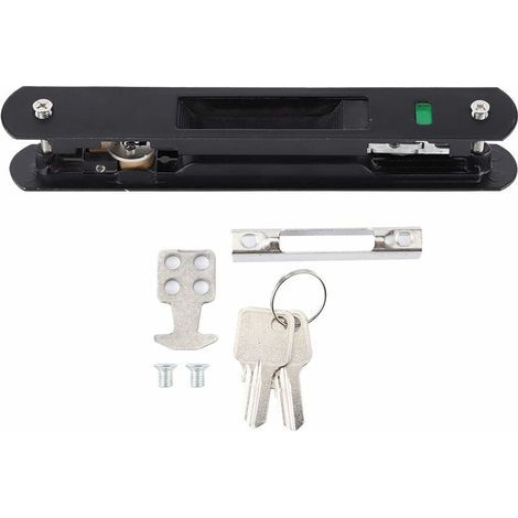 Sliding Bay Window Lock - Modern Simple Single-Sided Mobile Door Window Hook Lock for Home Sliding Glass Door Lock (Black) (1/5)