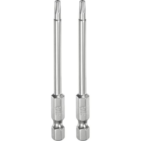 2Pcs Embouts de Sécurité T15 Torx 1/4" Tige Hexagonale 3" Long (1/5)
