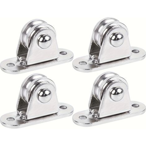Ensemble de 4 poulies, petit ensemble de poulies, poulie silencieuse, accessoires pour rideau de plafond et pare-soleil de piscine (1/5)