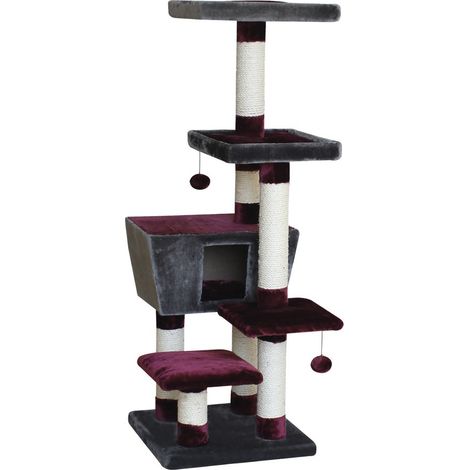 Arbre à Chat Motega Bordeaux/Anthracite 48 x 48 x 140 cm