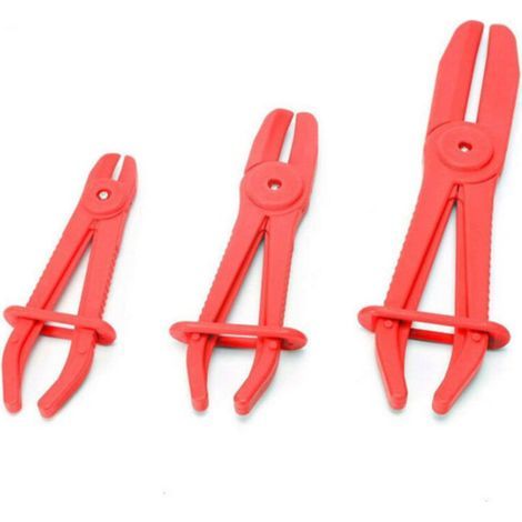 3-teiliges Kraftstoffschlauch-Klemmen-Set, flexible Schlauchschellen, Schlauchschellenzange, Schlauchschellenwerkzeug für Brems- und Kraftstoffschläuche (Rot) (1/4)