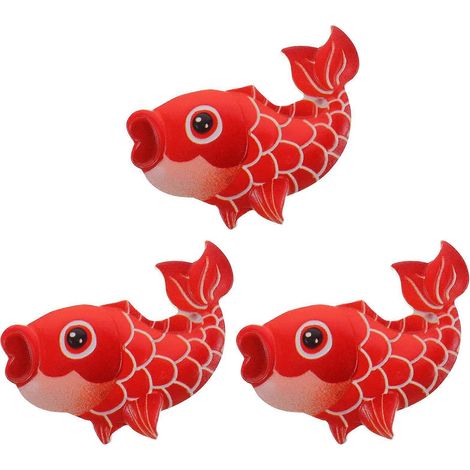 Lot de 3 aimants décoratifs pour réfrigérateur en forme de poisson-5.8X3.5CM-Red (1/4)