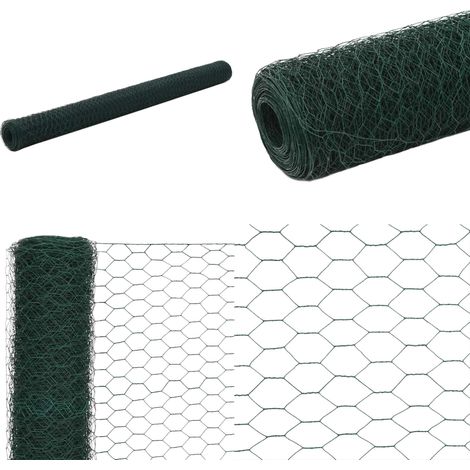 vidaXL Grillage Acier avec revêtement en PVC 25x1,5 m Vert