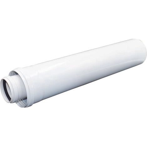 MF-Koaxialverlängerung Ø60/100, Länge 100 cm, PPS/weiß lackiertes Metall, Glockensteckverbindung