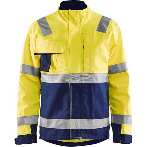 Veste de travail haute visibilité 4064 - Jaune fluo/Marine L (1/5)