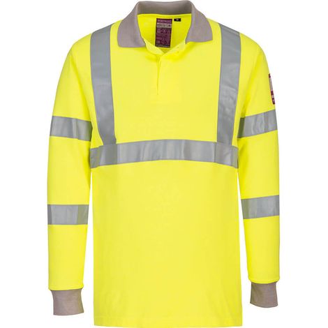 Langarm-Polo Fr Antistatisch und Hivis Farbe: Gelb Größe L - Portwest