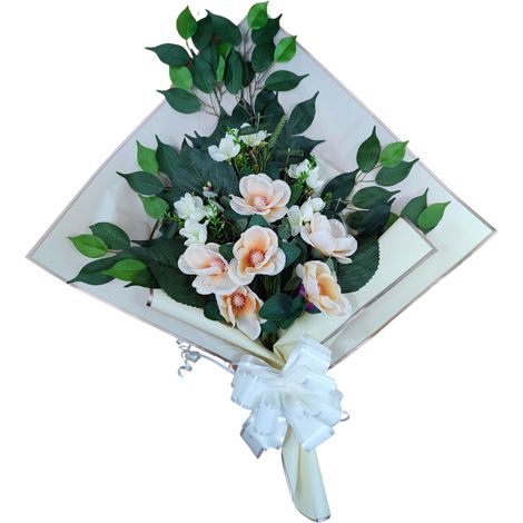 Bouquet de Fleurs artificielles pour cimetière à Mettre dans Un Pot, Un Vase ou sur Une Tombe 73 x 63 x 20 cm (Magnolia Jaune) (1/4)