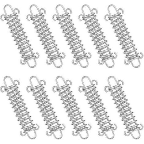 Tendeur Ressort, XU, 10 Pcs Boucle de Corde de Ressort, Boucles à Ressort de Tente, Ressort Absorbeur, Ressort de Tension pour Voile dOmbrage, Bâche, Tente, Grille Métallique - (1/4)