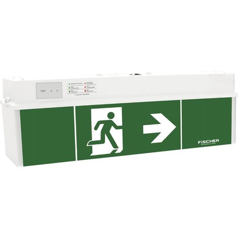 Rettungszeichenleuchte Notausgang grün, Gehäuse weiß, 3h/8h Laufzeit (1/3)