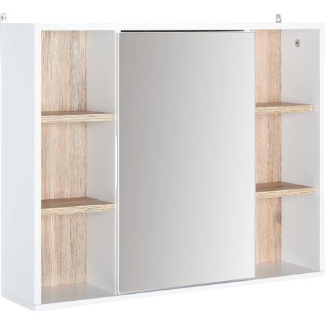 Mueble de baño de madera de ingeniería, 61 cm de ancho x 81 cm de alto x 30 cm de profundidad, amplio espacio de almacenamiento, estantes abiertos, requiere montaje. (1/5)