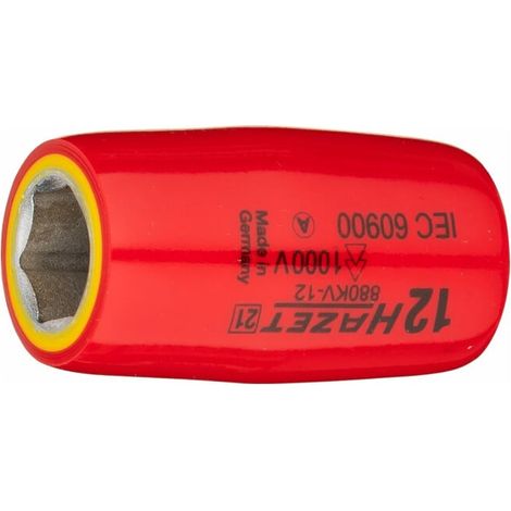 Jeu de clés à douille hexagonales 880KV-12 carré creux 10 mm (3/8 pouce) hexagone extérieur profil de traction 12 mm HAZET (1/4)