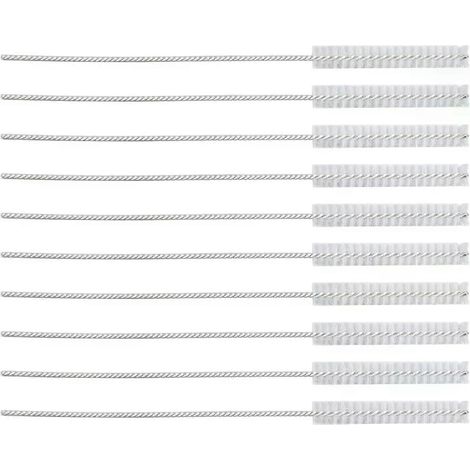 Lot de 10 brosses de nettoyage professionnelles en nylon pour tubes d'appareils auditifs (25 mm). (1/4)