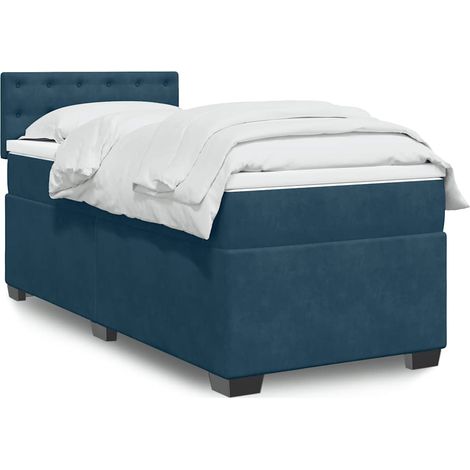Boxspringbett mit Matratze Dunkelblau 80x200 cm Samt (1/5)
