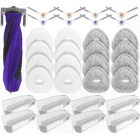 Pièces de rechange pour robot nettoyeur : brosse principale, filtre, lingette, outil latéral (1/5)