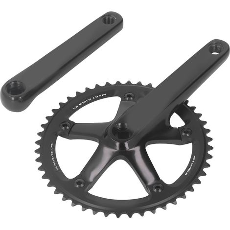 Plateau de pédalier vélo 48T noir carré conique alliage aluminium pour VTT route pignon fixe (1/5)