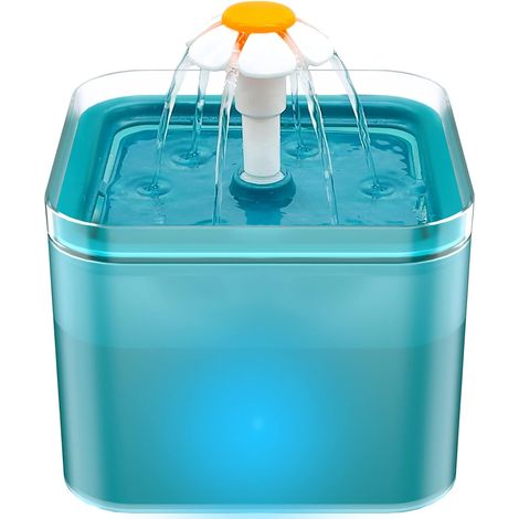 Fuente de agua para gatos: Fuente de agua para gatos - Fuentes de agua para gatos de interior - Fuentes de agua para gatos de 2 l - Fuente de agua para mascotas - Ultra silenciosa (1/5)