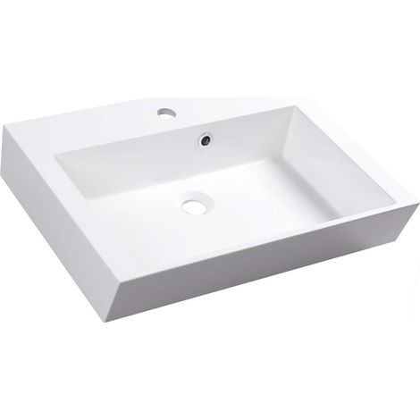 Sapho Orinoko - Lavabo 60x45 cm, marmoresina, bianco OR060 (1/5)