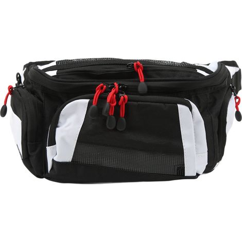 Sacoche de taille moto Oxford ceinture réglable grande capacité sac banane course tout-terrain blanc (1/5)