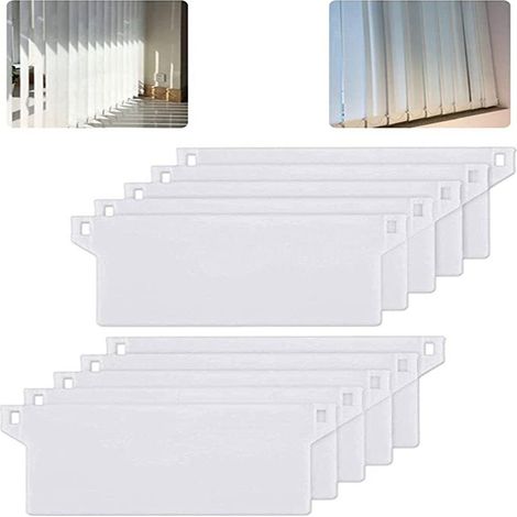 Contrepoids inférieur pour store vénitien vertical - 127 mm - Plastique - Lot de 10 - Blanc - Accessoires pour stores vénitiens (1/5)