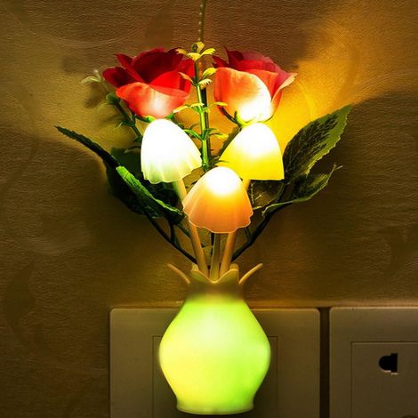 Veilleuse LED Murale avec Capteur Crépuscule-Aube - 7 Couleurs - Pour Chambre Salle de Bain Couloir Escaliers - 18 x 5 x 5 cm - 0,2 W - 1 Pièce (1/5)