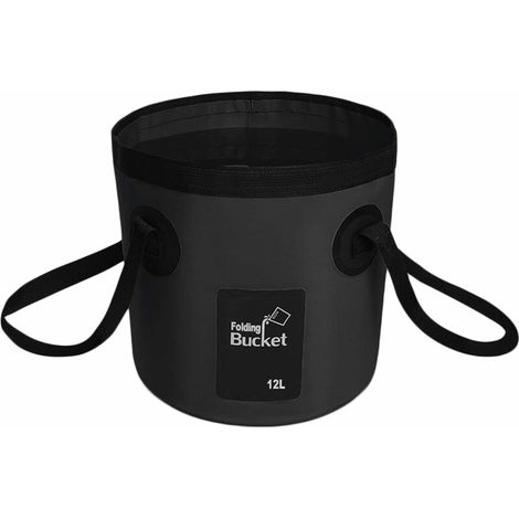 Secchio pieghevole multiuso – 12 L – nero (1/5)