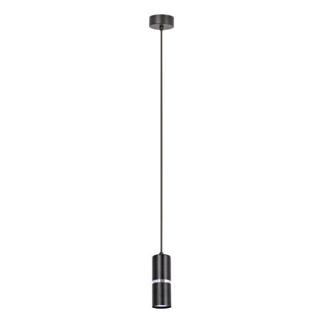Suspension tube noire/argent GU10 Kaja INES K-5245 métal