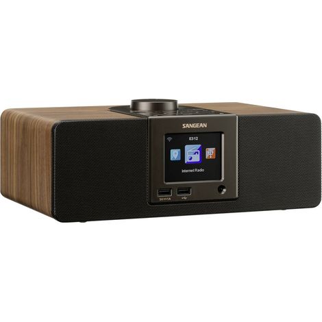Sangean WFR-32 Radio Internet da tavolo Internet Bluetooth, AUX, USB, Internetradio incl. telecomando Nero, Legno